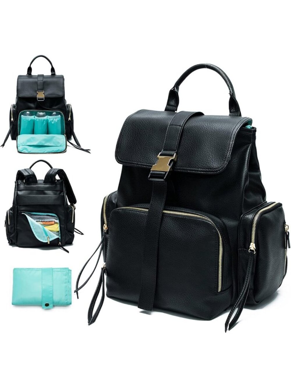 Stylish Leather Diaper Bag Backpack | Multi-Functional Baby Bag for Parents
